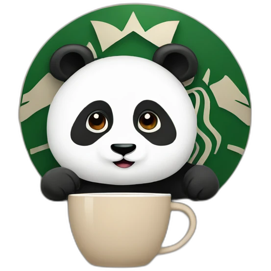 starbucks logo with a panda emoji