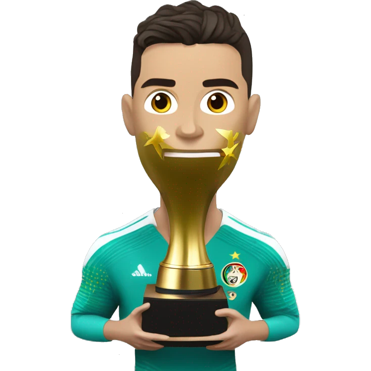 cristiano ronaldo con la copa del mundo emoji