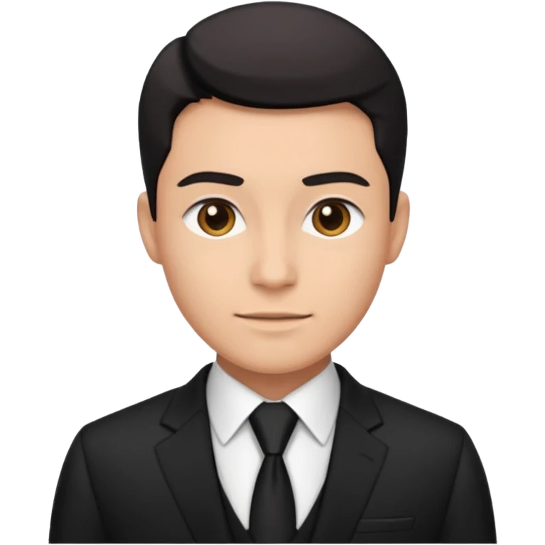 Чёрный деловой костюм, на чорном фоне emoji