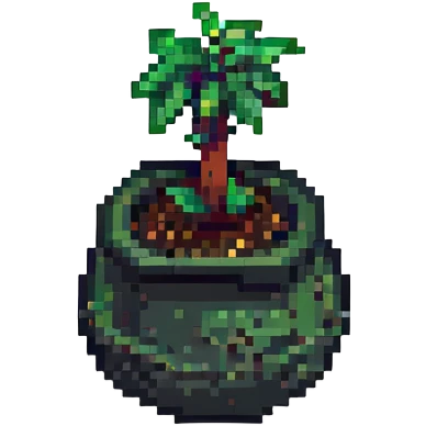 A small green plant in a pot with earth emoji