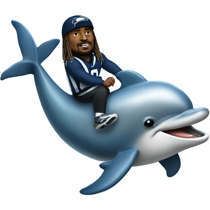 Marshawn Lynch riding a dolphin emoji