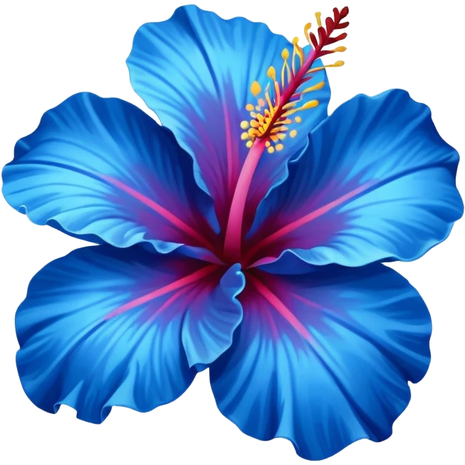 Blue hibiscus emoji