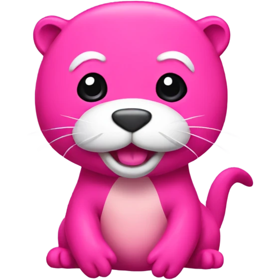 Hot pink otter working out emoji