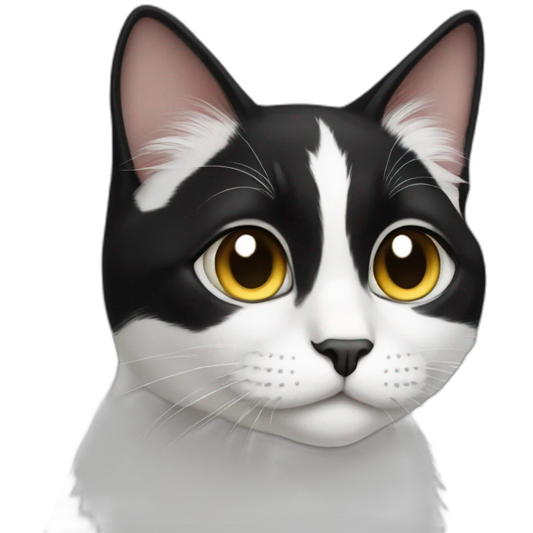 black white cat emoji