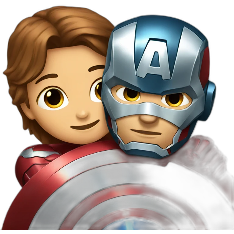 iron man hugging captain america emoji