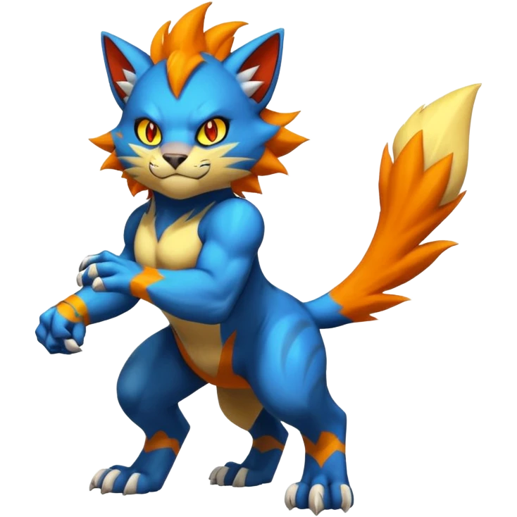 Luxray-Torracat-Pyroar-Fakémon-hybrid-creature (full body)  emoji