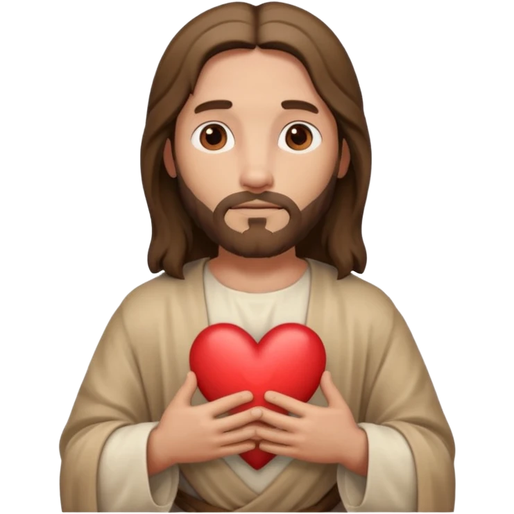 Jésus avec un cœur dans ses mains emoji