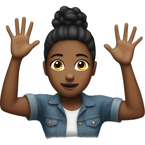 Getting caught emoji arms up black girl emoji