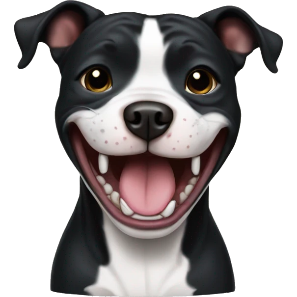black staffordshire terrier laughing emoji