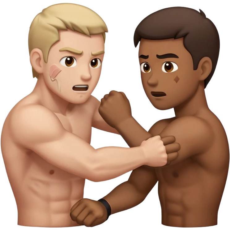 man beating up another man emoji