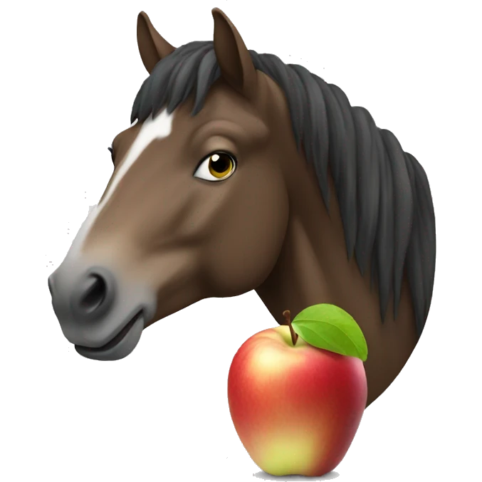 Horse eating apple emoji