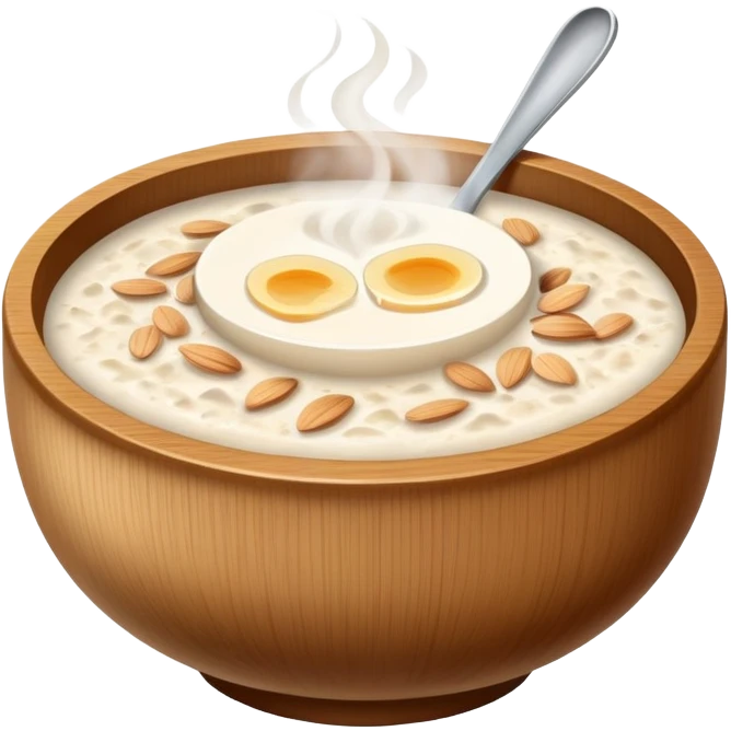 bowl of hot porridge with steam emoji
