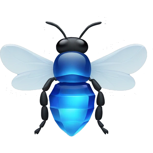 blue minimal crystal bee emoji