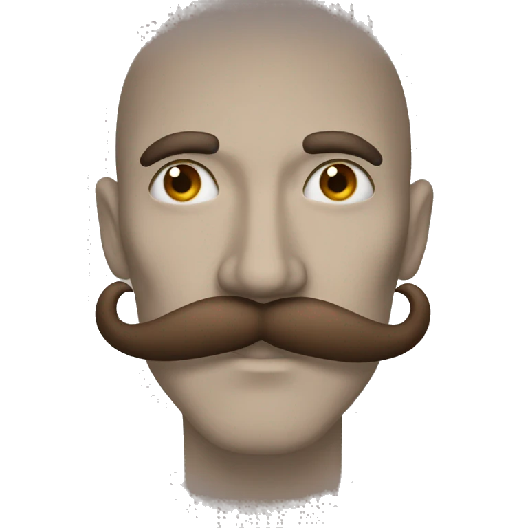 thin brown mustache twisted at the end emoji