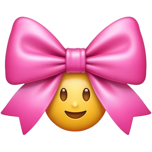 Emoji with a pink bow emoji