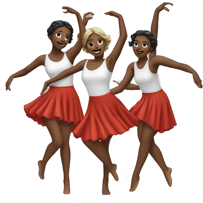 Four white dancing girls emoji