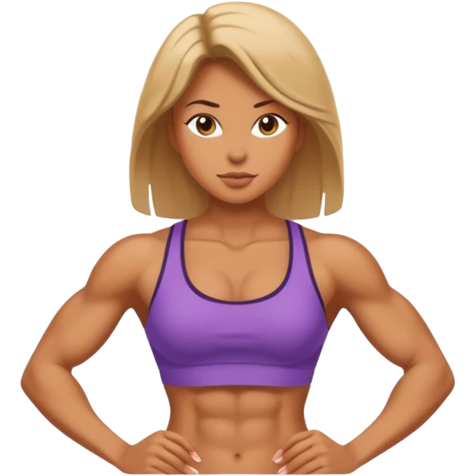 strong lean woman with visible strong abs emoji