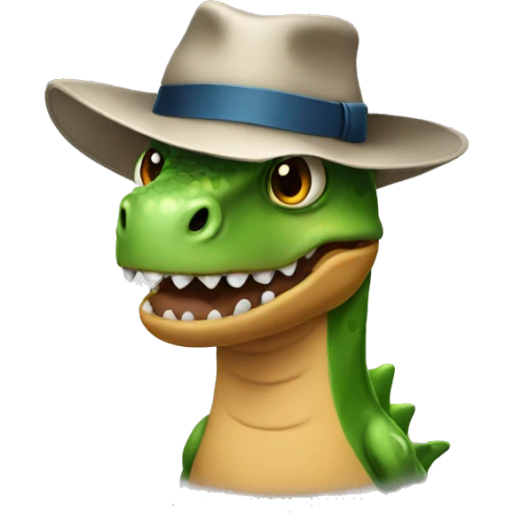 A Dino with a hat  emoji