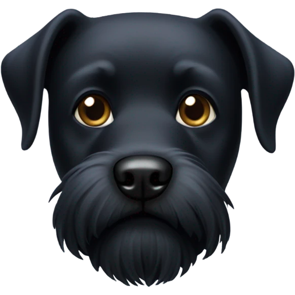 black dog with balck beard on chin emoji