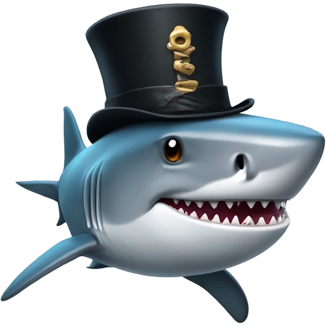 shark with tophat emoji