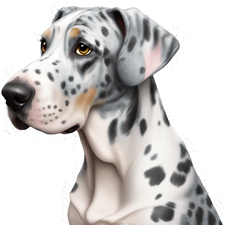 Blue Merle Great Dane and butterfly emoji