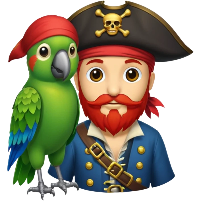 pirate and parrot emoji