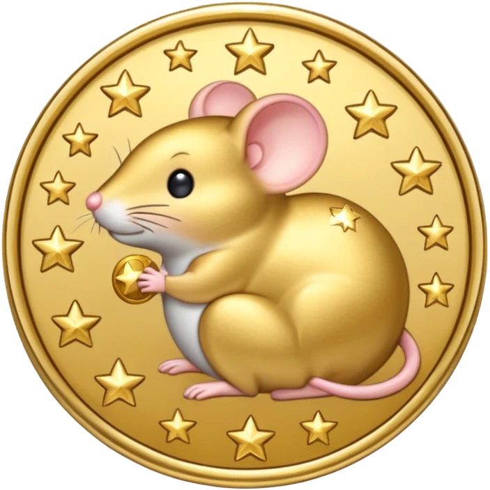 mouse coin with stars around it
 emoji