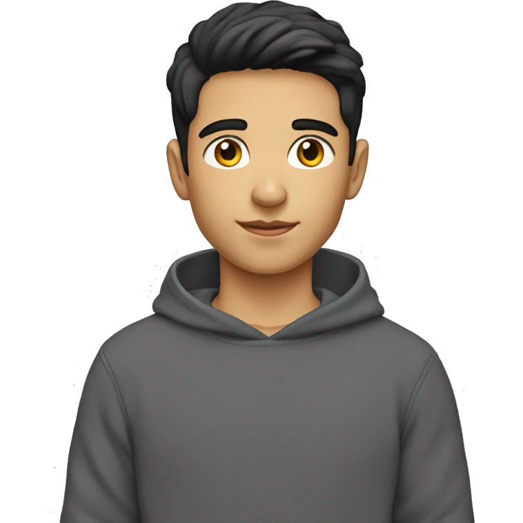 Boy short dark hair sweatshirt  emoji
