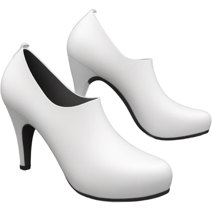 white latex mid heel shoe front and back view emoji