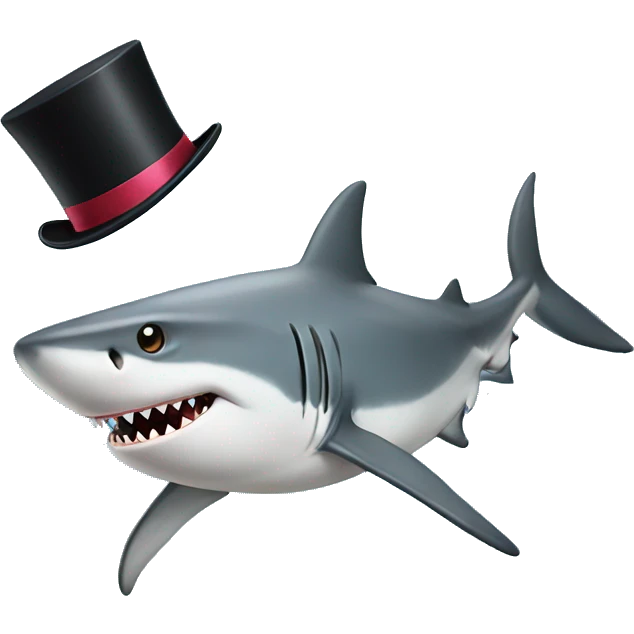 Shark with a top hat emoji