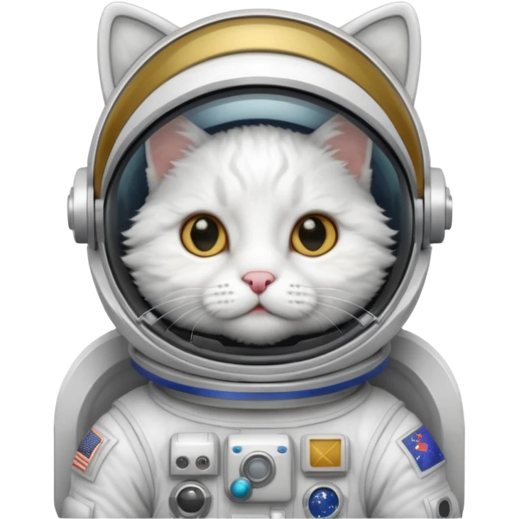 white cat Astronaut emoji