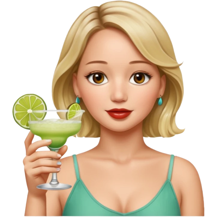 Jennifer Lawrence, drinking margerita  emoji