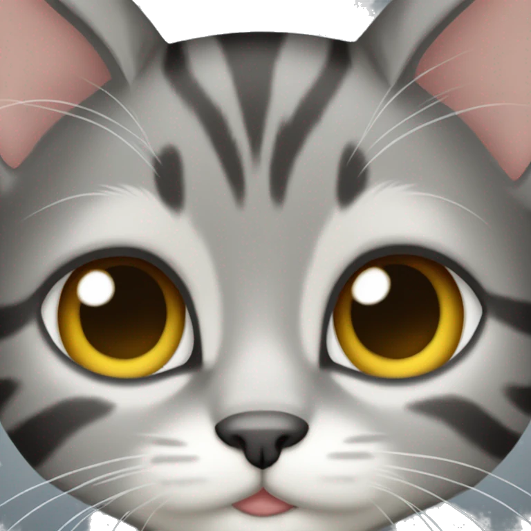 Cat grey tabby  emoji
