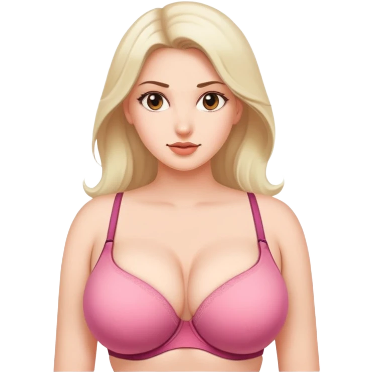 Woman with massive boobs with bra emoji