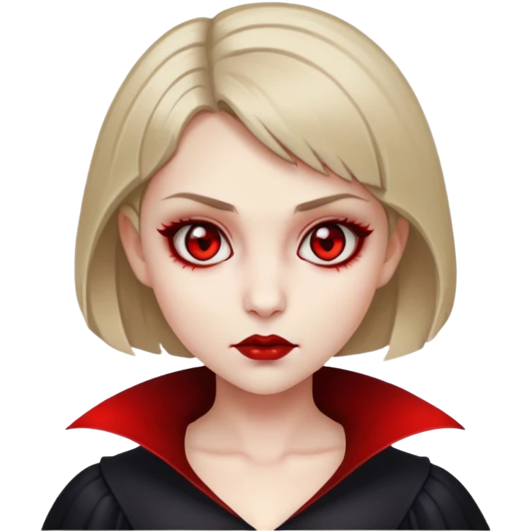 vampire girl with short dark blonde hair and white skin emoji