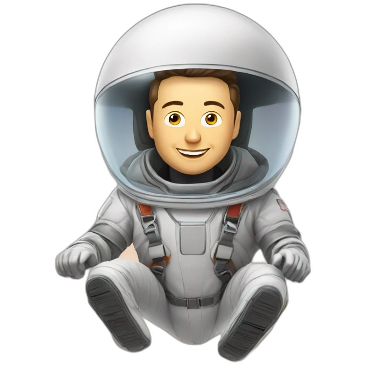 Elon musk qui saute en parachute emoji