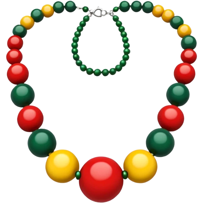 green red yellow necklace beads emoji