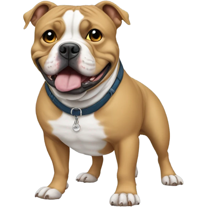An American bully whiting wearing singlases  emoji