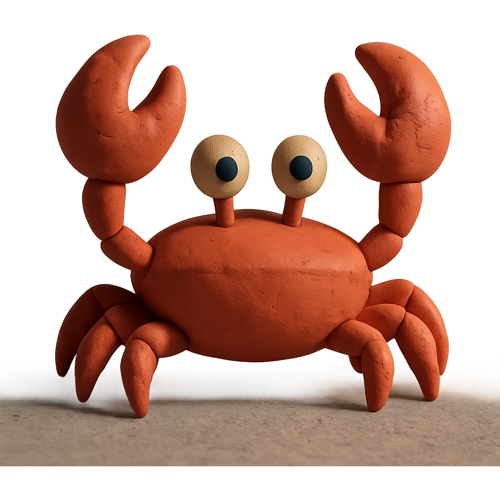 claymation style crab emoji