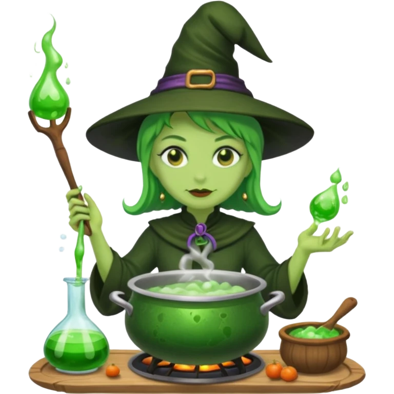 green witch cooking potion emoji