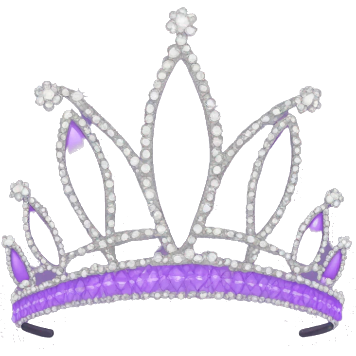 Purple tiara with butterfly details emoji