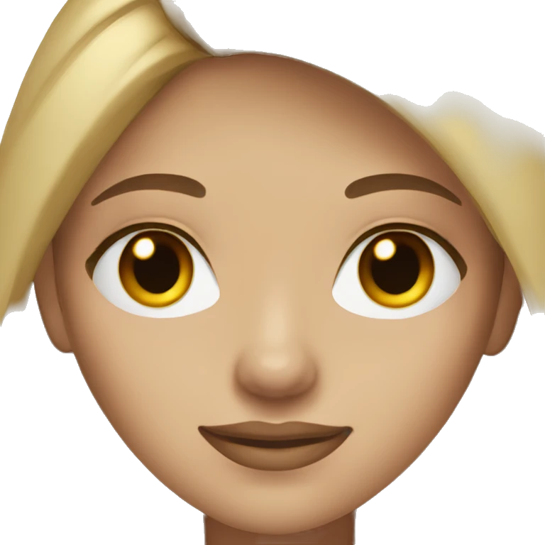 Brown blond hair woman with dark brown eyes and lashes light skin emoji