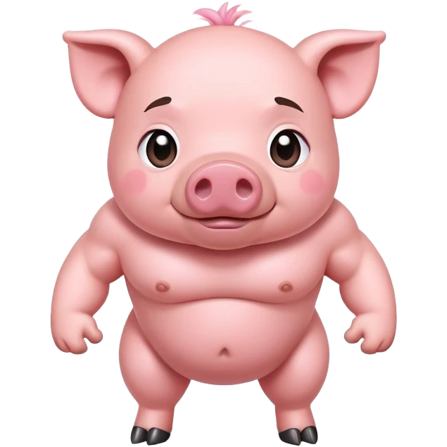 Little pig with muscles emoji