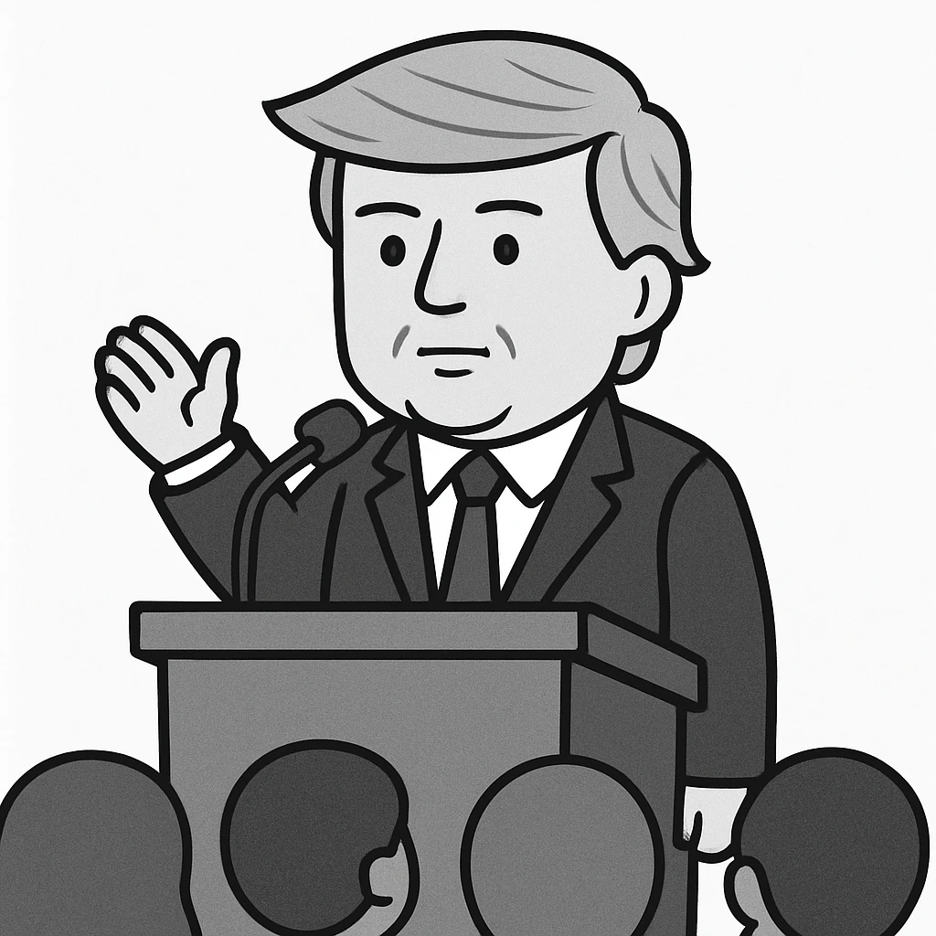 Donald Trump speaking at a rally emoji