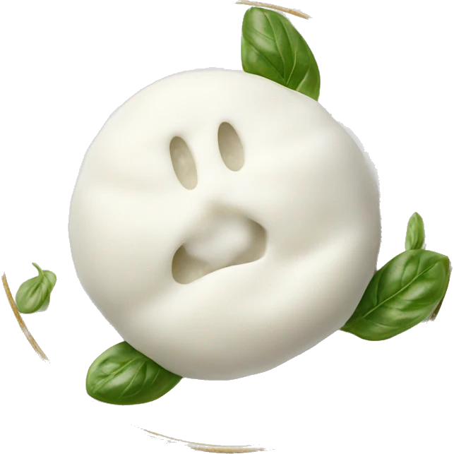 Mozzarella Buratta  on a plate  emoji