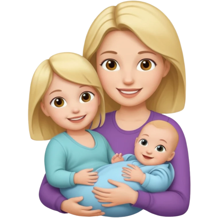 Young mom with Baby Girl  emoji