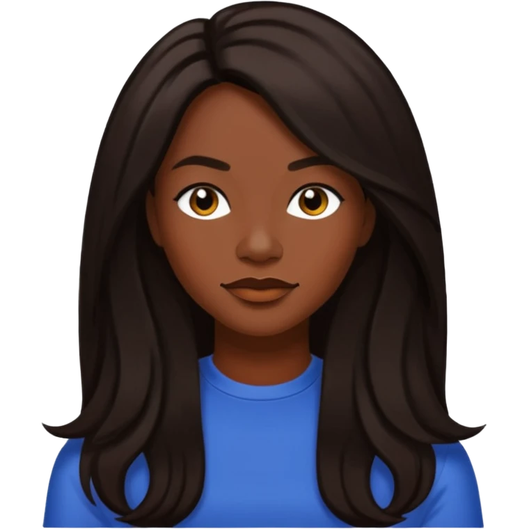Dawn Richards with dark brown long hair, medium dark skin emoji