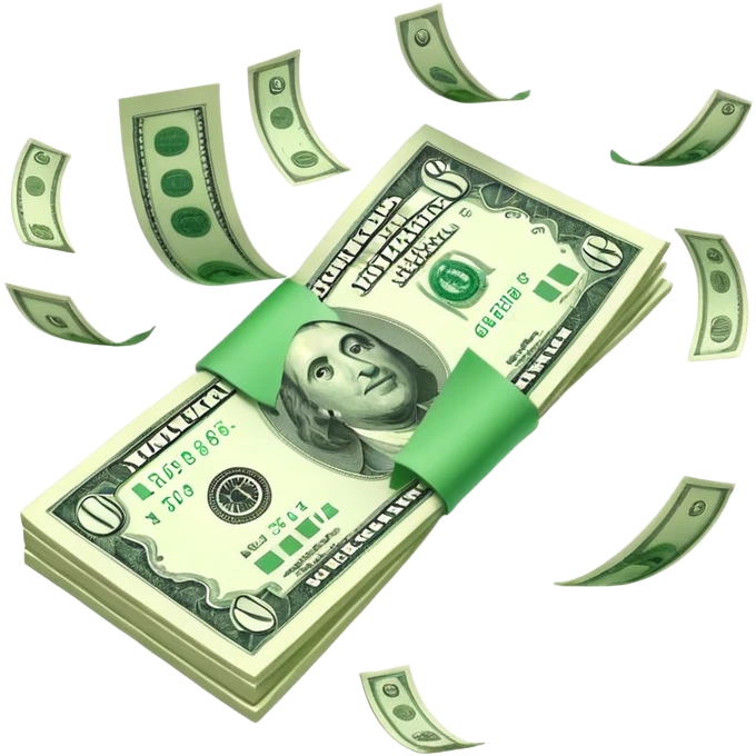 Money falling emoji