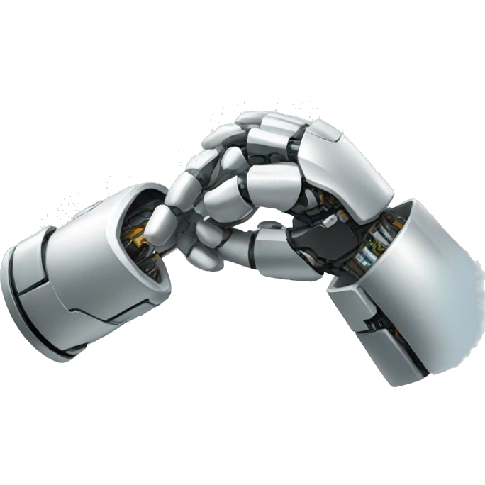handshake with robot emoji