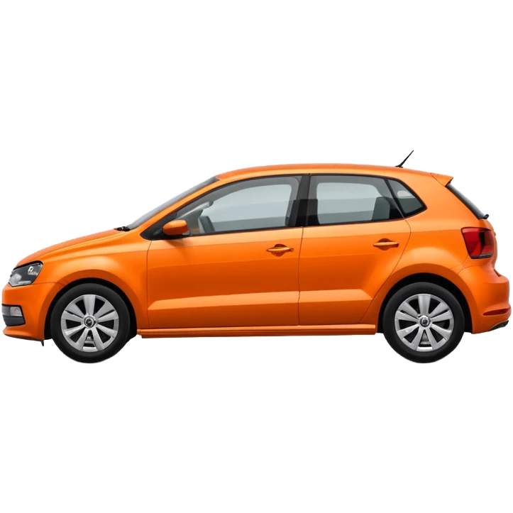 orange car, like volkswagen polo, side view emoji